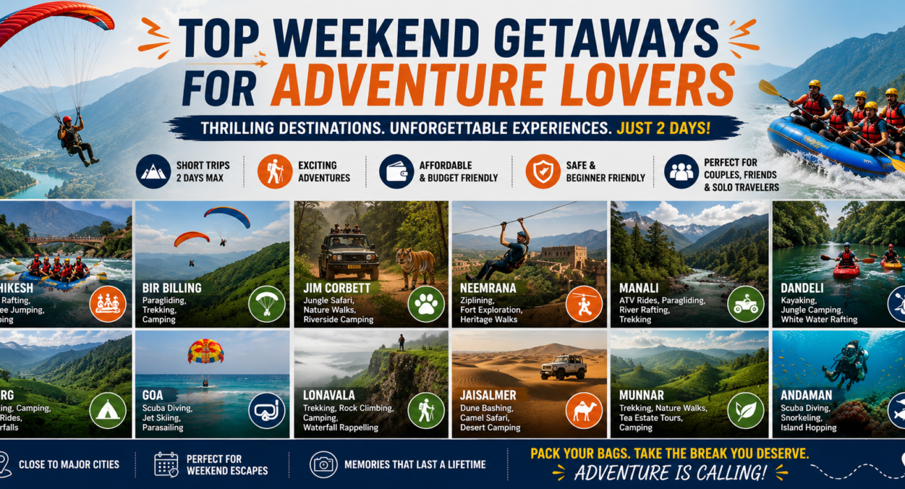 Top Weekend Getaways for Adventure Lovers