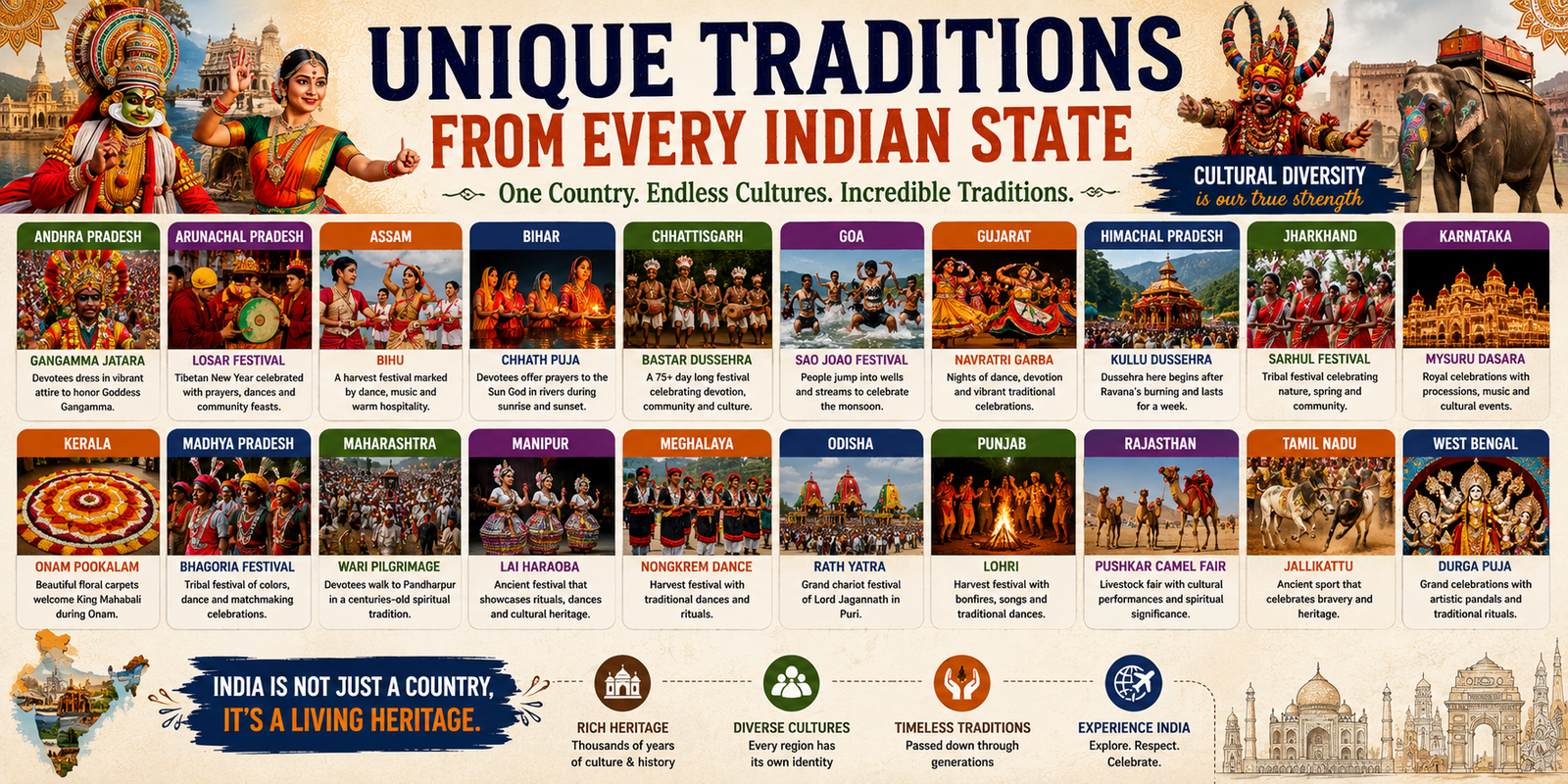 Unique Traditions from Every Indian State
